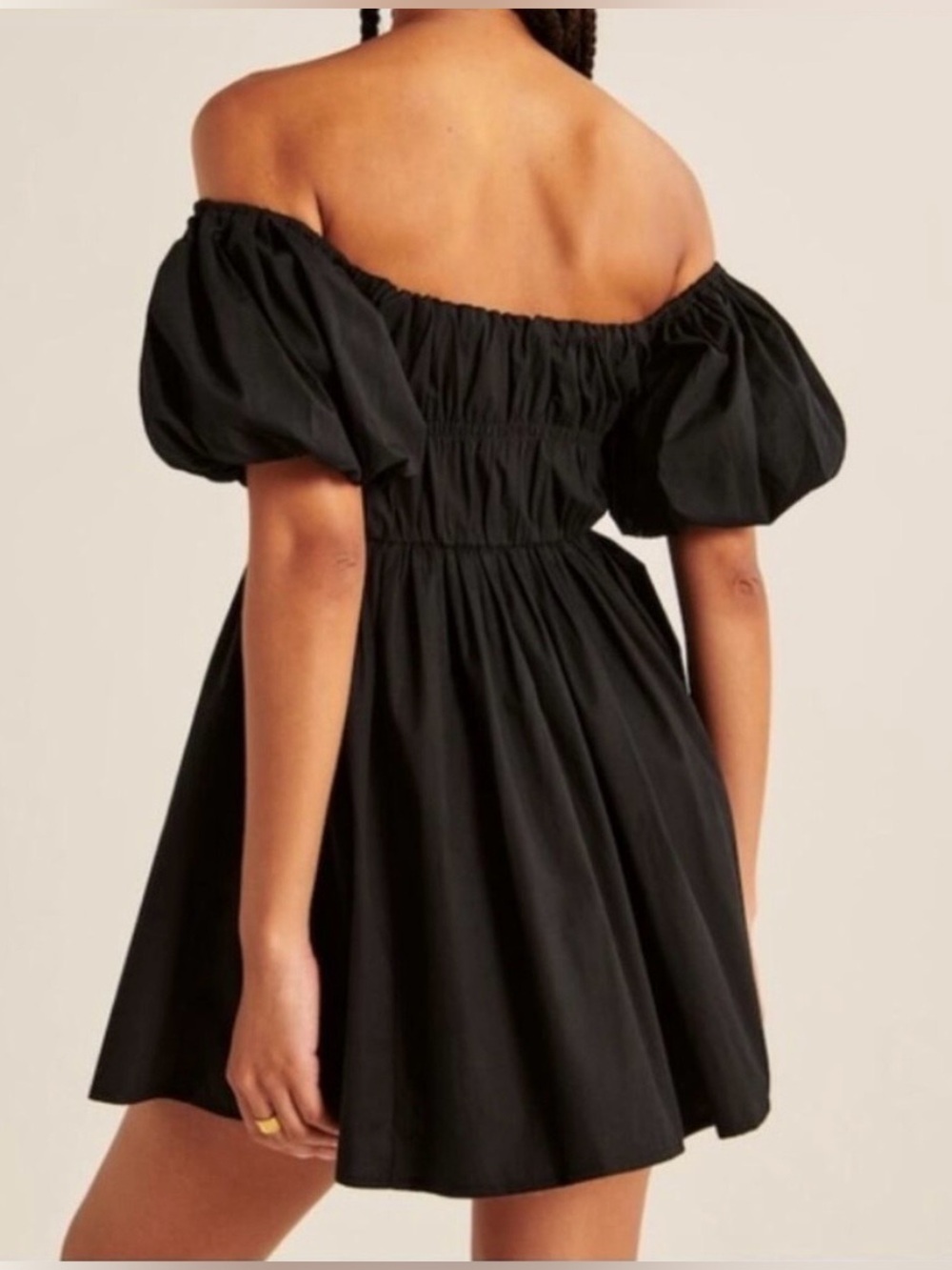 Abercrombie & Fitch Puff Sleeve Off Shoulder Mini Dress - Picture 3 of 8